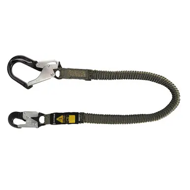 Safewaze 023-2123 - Arc Flash 6‘ Stretch Internal Energy Absorbing Lanyard Aramid, Alu Rebar Hook
