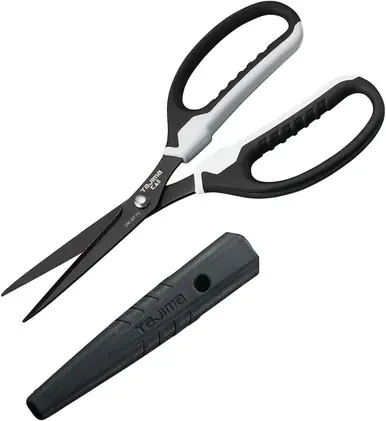 TAJIMA DK-BT70 Multipurpose Scissors - DK Electrician‘s Tool w/ Non-Stick Coating & Half Serrated