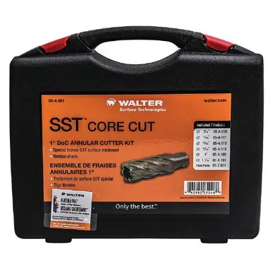 WALTER 05A991 - 9/16"; 11/16"; 13/16"; 15/16"; 1"; 1-1/16" x 1" SST Annular Cutter Weldon Shank