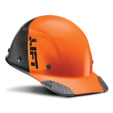 LIFT HDC50C-19OC - DAX Carbon Fiber Cap-Style Brim 50-50 Hard Hat (Orange/Black)