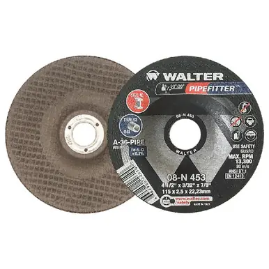 WALTER 08N453 - 4-1/2" x 3/32" PIPEFITTER Grinding Wheel Type 27 (25pk)