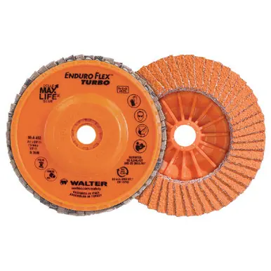WALTER 06A537 - 5" x 5/8"-11 Metal Hub" ENDURO-FLEX Turbo Flap Disc 36/60 Grit, Type 29S, (10pk)