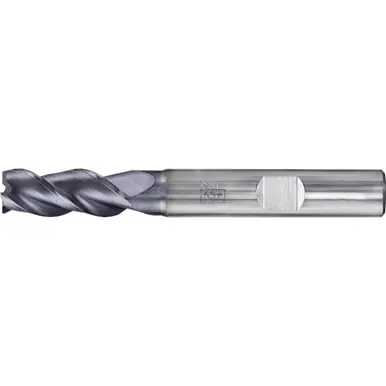 PFERD 23000135 - Chamfered End Mill, 3 flutes, 8mm Dia, 19mm APMX, 72mm OAL, Weldon shank, Univ