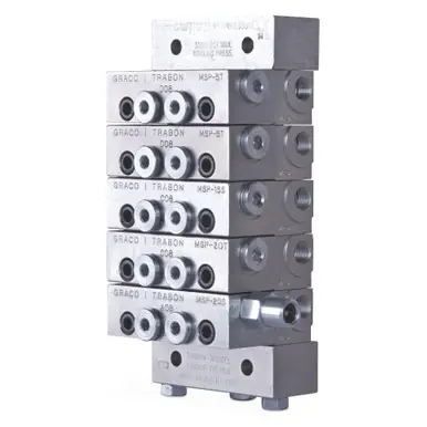 GRACO 24G487 - Trabon MSP Divider Valve - 5 Section Base Plate Assemblies - NPSF