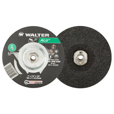 WALTER 08L705 - 7" x 1/4" ALU Grinding Wheel Type 27S, Spin-On (10pk)