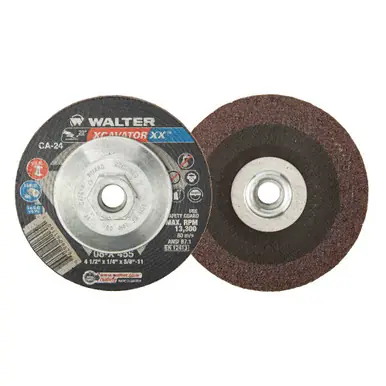 WALTER 08X455 - 4-1/2" x 1/4" XCAVATOR XX Grinding Wheel Type 27S, Spin-On (10pk)