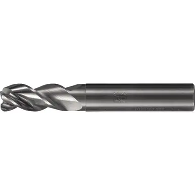 PFERD 23000438 - Radiused End Mill, 3 flutes, 16mm Dia, 32mm APMX, 93mm OAL, cylindrical shank