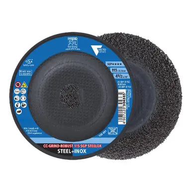 PFERD 64198116 - Grinding disc, CC-GRIND-ROBUST, 4-1/2"x 7/8, SGP STEELOX VICTOGRAIN, Ceramic