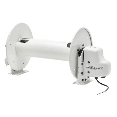 Reelcraft E23022-5 - 12V Motorized 5/8" x 300‘ Aluminum Reel, 3000 psi, Stainless Swivel