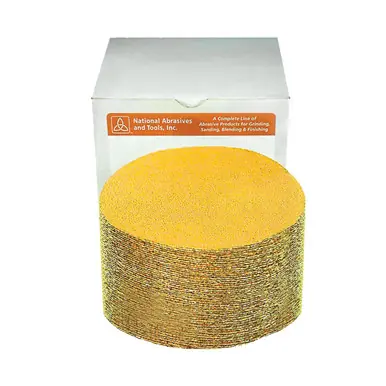 ALFA VDAG50400 - 5" x 0 Hole 40 Grit Hook & Loop Paper Disc Gold Aluminum Oxide