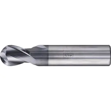 PFERD 23000107 - Ball Nose End Mill, 2 flutes, 16mm Dia, 22mm APMX, 82mm OAL, cylindrical shank