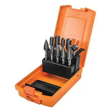 WALTER 01V996 - 10 PC-Piece Carbide Burr Set 1/4" Shank