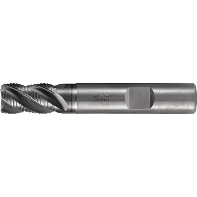 PFERD 23000357 - Chamfered Roughing End Mill, 4 flutes, 8mm Dia, 12mm APMX, 58mm OAL, Weldon sh
