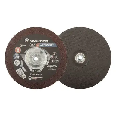 WALTER 08P905 - 9" x 1/4" XCAVATOR Grinding Wheel Type 27S, Spin-On (10pk)