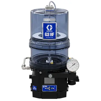 GRACO 96G629 - G3 Max HF Cellular Grease Lube Pump, 24 VDC, 8L, Follower Plate, Level Sensor