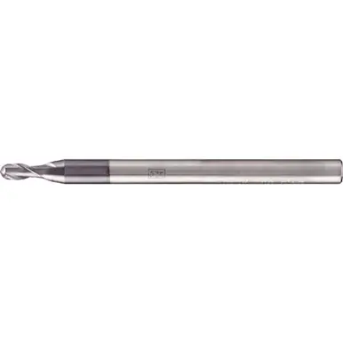 PFERD 23000109 - Ball Nose End Mill, 2 flutes, 4mm Dia, 8mm APMX, 80mm OAL, cylindrical shank