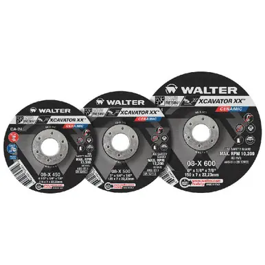 WALTER 08X705 - 7" x 1/4" XCAVATOR XX Grinding Wheel Type 27S, Spin-On (10pk)