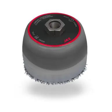 JAZ 57592 - 3-1/4" Twist Knot Cup Control Brush, .032" Steel, 5/8"-11 Thread