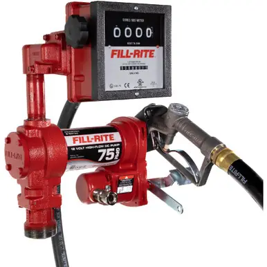 FILL-RITE FR4211HEL - 12V 75 LPM Fuel Transfer Pump w/ Meter & Nozzle