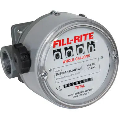 FILL-RITE TN860AN1CAB1GAC-RL - 6-60 GPM 4-Digit Mechanical Fuel Transfer Meter