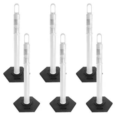 Mr. Chain 78201-6 White Delineator with Reflective Collar and Base (6-Pack)