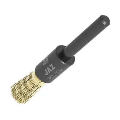 JAZ 10130 - 1/2" Angle Cut Crimped Wire End Brush, .016" 302SS, 1-3/16" Trim Length, 1/4" Shank (10pk)