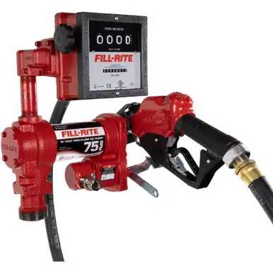 FILL-RITE FR4211HEBL - 12V 75 LPM Fuel Transfer Pump w/ Meter & Nozzle