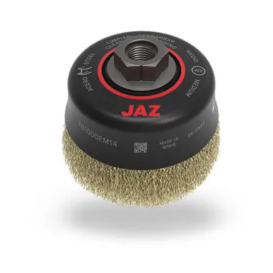 JAZ 63052 - 3-1/2" Crimped Wire Cup Brush, .020" Steel, 5/8"-11 Thread