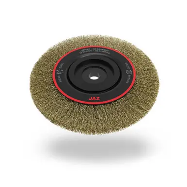JAZ 27930 - 10" Crimped Bench Wheel, .012" 302SS, 1-1/2" FW, 1/2" - 2" A.H.