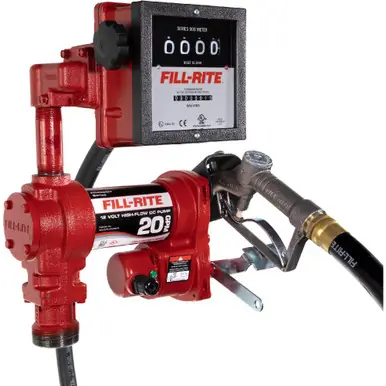 FILL-RITE FR4211HL - 12V 20 GPM Fuel Transfer Pump w/ Meter & Nozzle