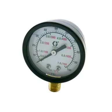 GRACO 160430 - Air Pressure Gauge, 1/4" NPT, 100 PSI (0.7 MPa, 7 Bar)