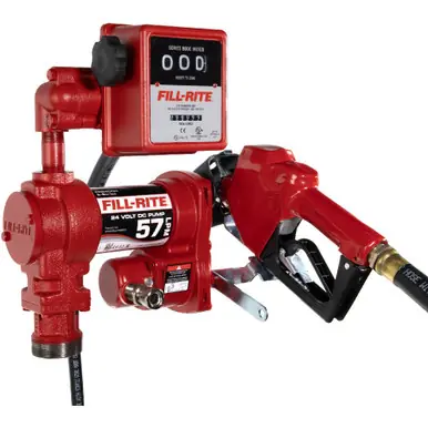 FILL-RITE FR2411HELA - 24V 57 LPM Fuel Transfer Pump w/ Meter & Nozzle