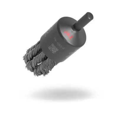 JAZ 12580B - 1" Knot Wire End Brush, .020" 302SS, 1/4" Shank (10pk)