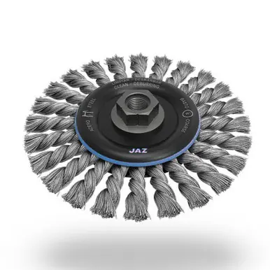 JAZ 33082B - 6" Standard Twist Knot Wire Wheel, 24 Knots, .020" SS, 5/8"-11 Thread (10pk)