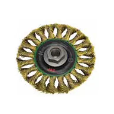 JAZ 78012B - 4-1/2" Standard Twist Knot Wire Wheel, 20 Knots, .020" Brass, 5/8"-11 Thread (6pk)