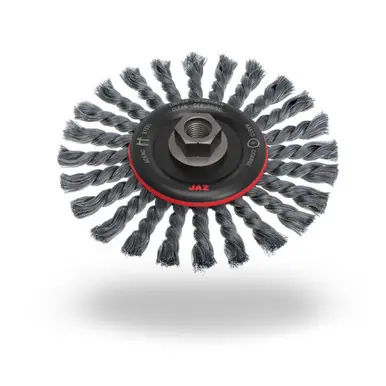 JAZ 43852B - 6" Cap Pass Weld Cleaning Wheel, 38 Knots, .020" Steel, 5/8"-11 Thread (10pk)