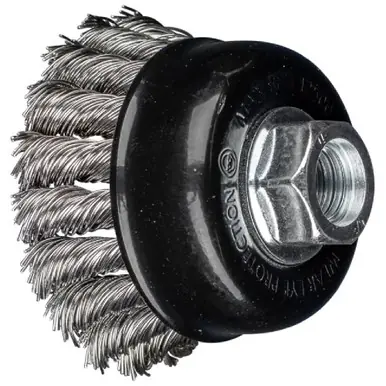 PFERD 145586 2-3/4" PSF Knot Cup Brush .020 SS Wire, 5/8-11 Thread (ext.) - BULK PACK (10pk)