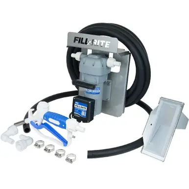 FILL-RITE DF012CMN520 - 12V DEF Transfer Pump, IBC Tote Bracket w/ Nozzle