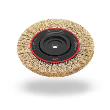 JAZ 20990 - 10" HP Cable-Crimped Bench Wheel, (3x.008" + 6x.014") Steel, 1-1/4" FW, 1/2" - 2" A.H.