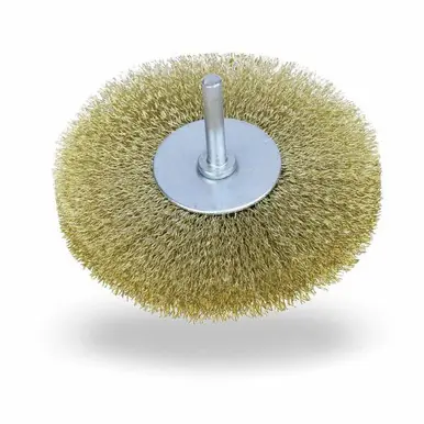 JAZ 95240 - 1-1/4" Stem-Mounted Crimped Wire Wheel, .008" 302SS, 1/4" Shank (12pk)