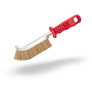 JAZ 85150 - Hand Wire Scratch Brush, Plastic Handle, 5/8" Face, .012" Brass (24pk)