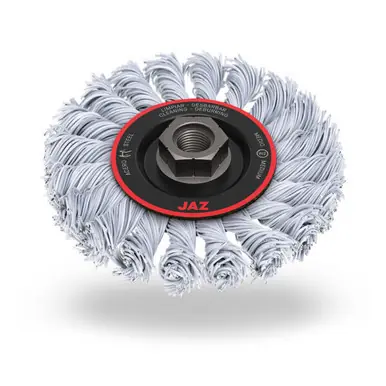 JAZ 72022 - JAZ PLUS 2-3/4" Twist Knot Cup Brush, .020" Steel, 5/8"-11 Thread
