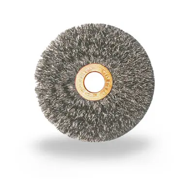 JAZ 03222 - 1-3/8" Small Crimped Wire Wheel, .008" Steel, 3/8" A.H. (10pk)