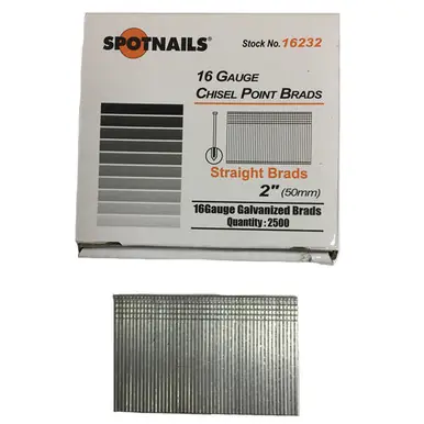 Spotnails 16232 - 2" Galvanized 16ga. Finish Nails, 2500ct