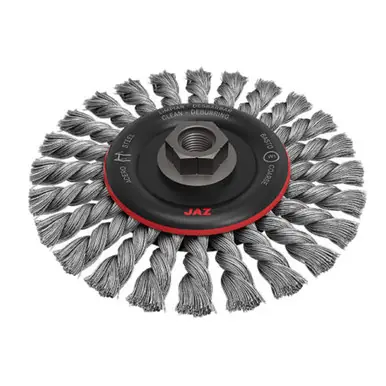 JAZ 32052 - 5" Standard Twist Knot Wire Wheel, 22 Knots, .020" Steel, 5/8"-11 Thread