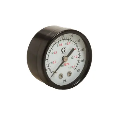 GRACO 101689 – Air Pressure Gauge, 0-200 PSI, Back Mount