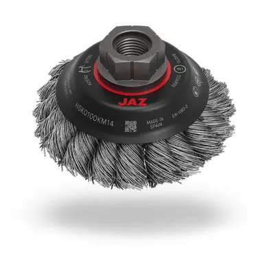 JAZ 72062 - 2-3/4" Twist Knot Wire Cup Brush, .014" Steel, 5/8"-11 Thread