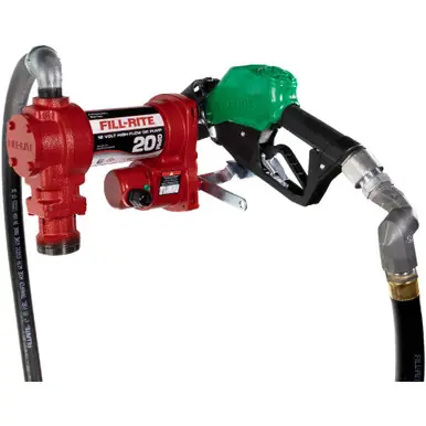 FILL-RITE FR4220HDSQ - 12V 20 GPM Fuel Transfer Pump w/ Nozzle & Swivel