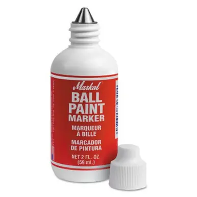 MARKAL 84622 Ball Paint Marker Markers, 1/8 in Tip, Metal Ball Point, Red (48pk)