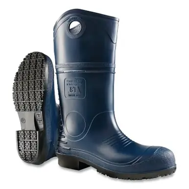 Dunlop 8968000.10 PolyGoliath Boots, Plain Toe, Men‘s 10, 16", Black/Gray